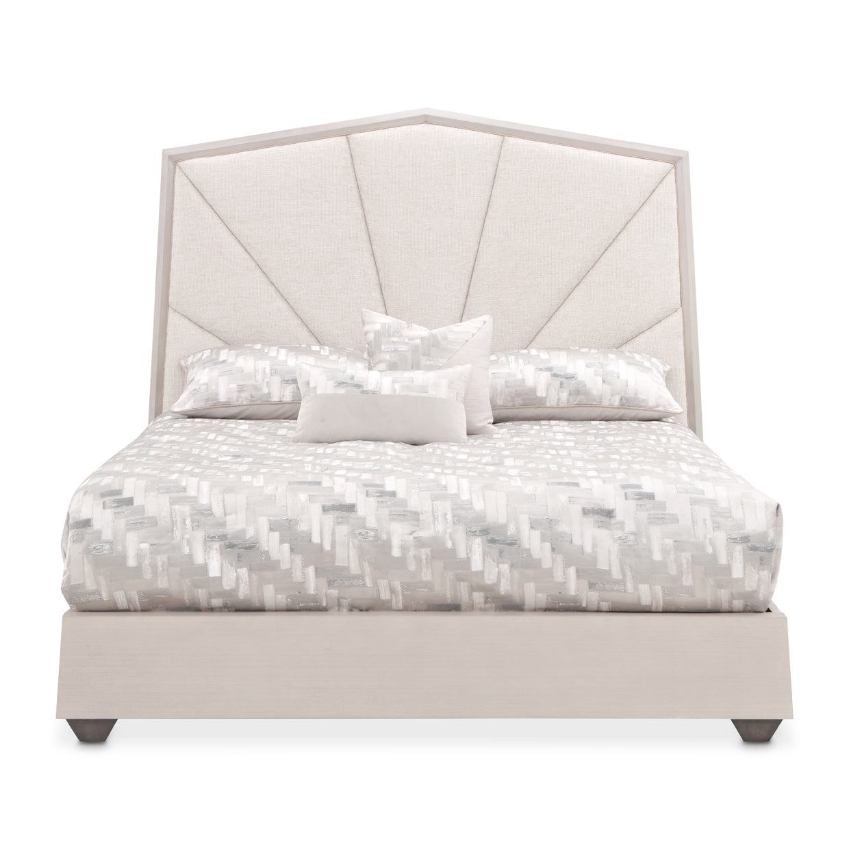 Fantosini King Tufted Panel Bed - Silver Mist