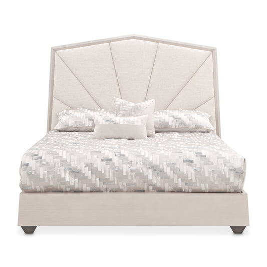 Fantosini King Tufted Panel Bed - Silver Mist