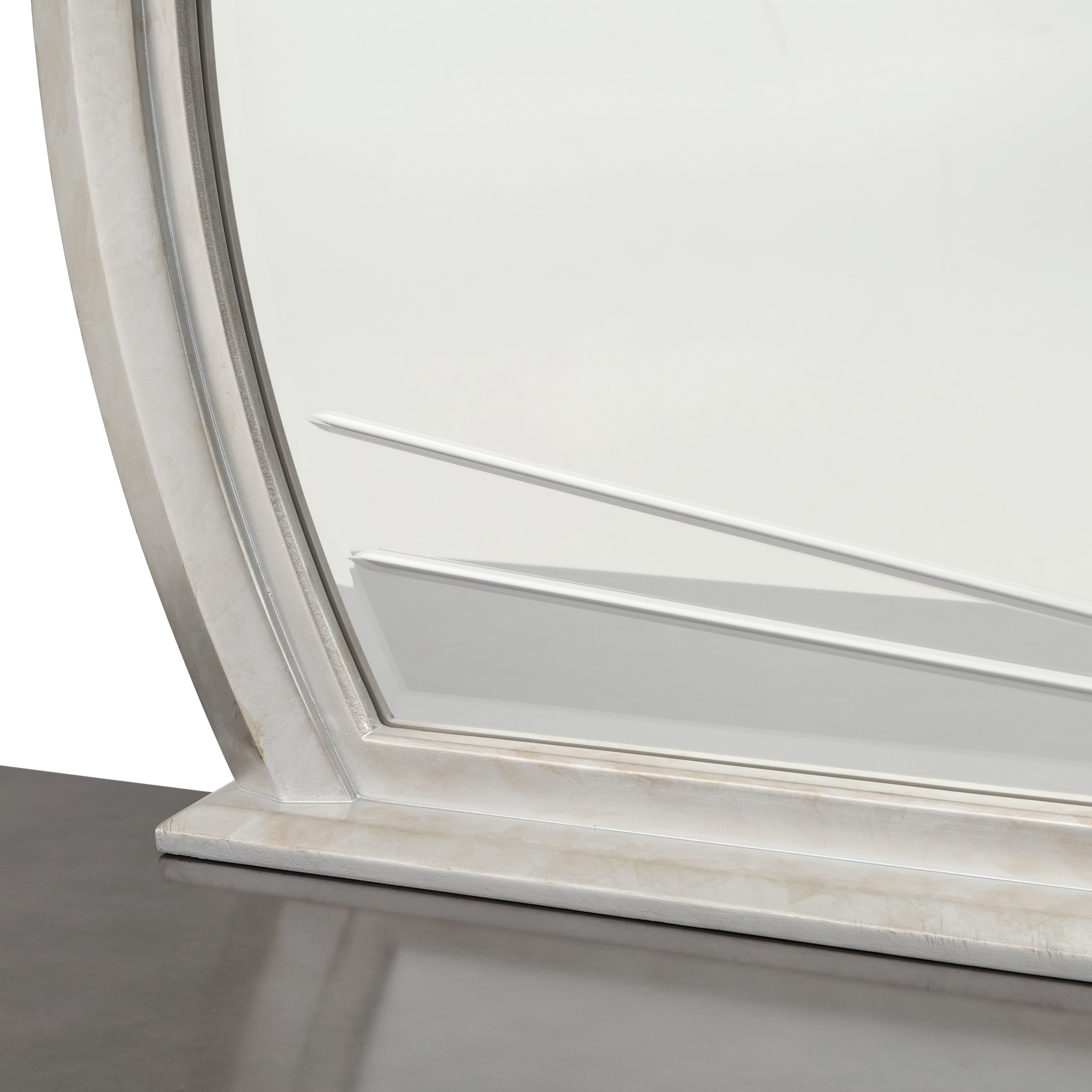 Fantosini Dresser & Round Mirror - Silver Mist