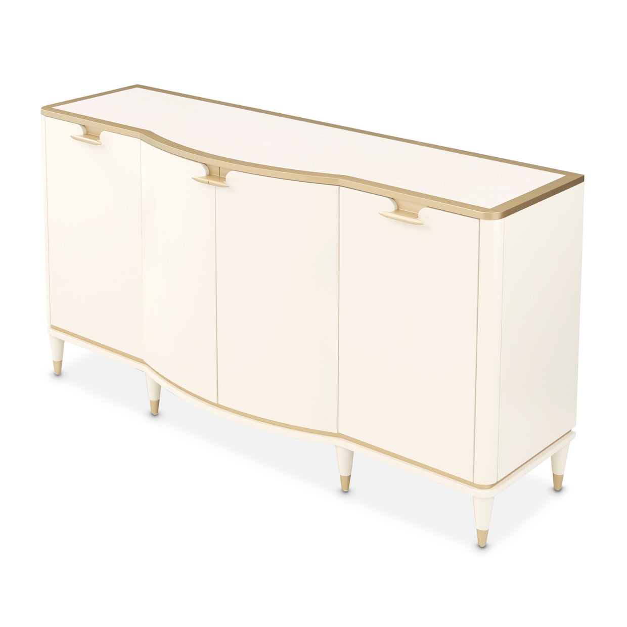 La Terrazza Sideboard with Mirror - Creamy Pearl