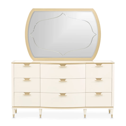 La Terrazza Dresser with Mirror - Creamy Pearl