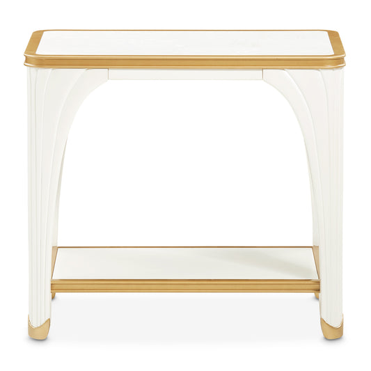 La Terrazza End Table - Creamy Pearl