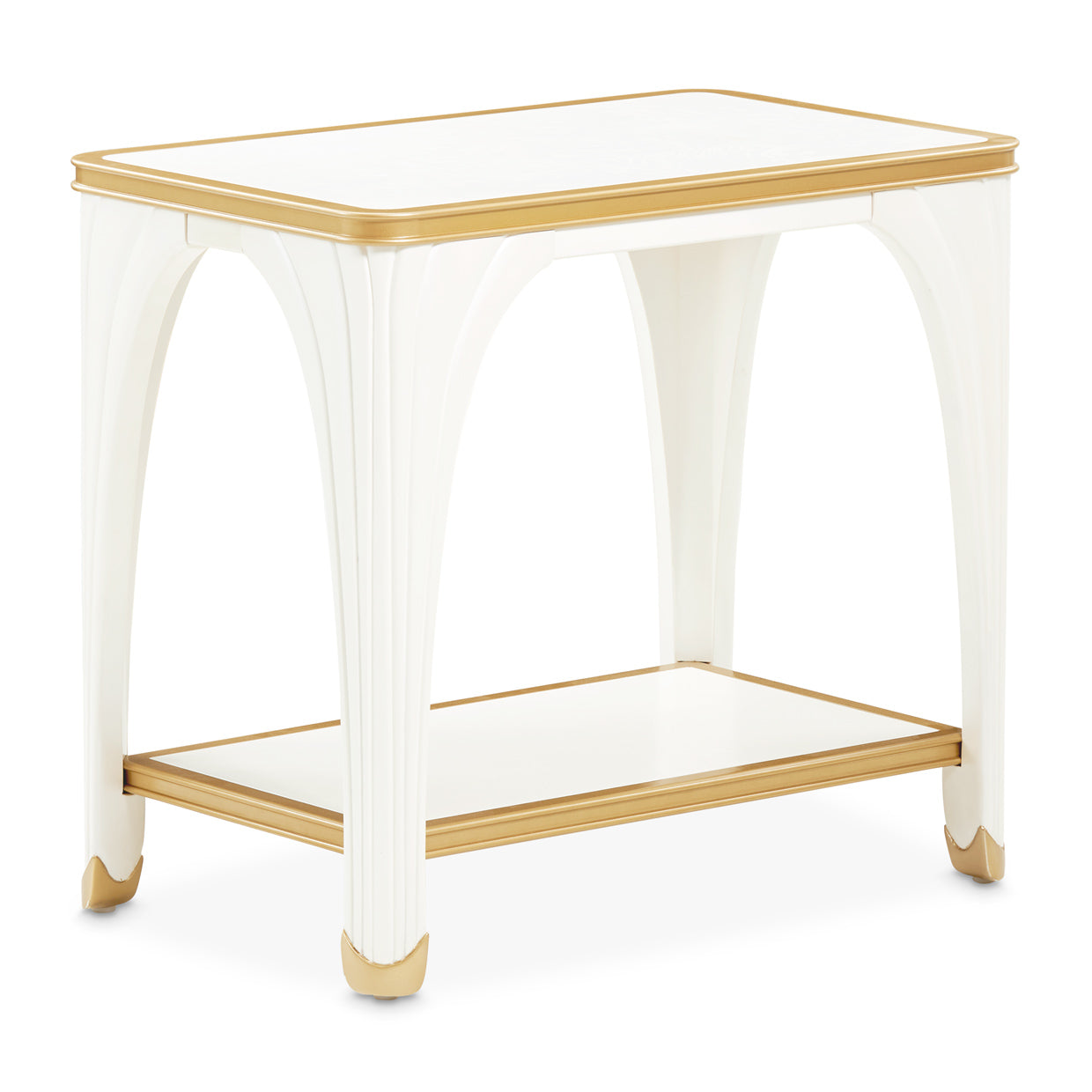La Terrazza End Table - Creamy Pearl