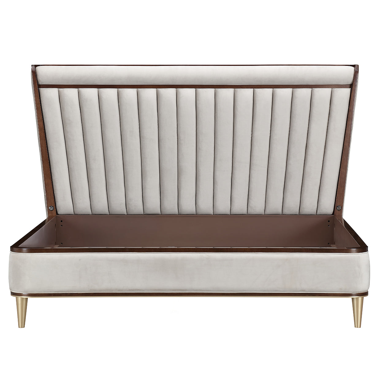 Houston Eastern King Channel Tufted Panel Bed - Walnut
