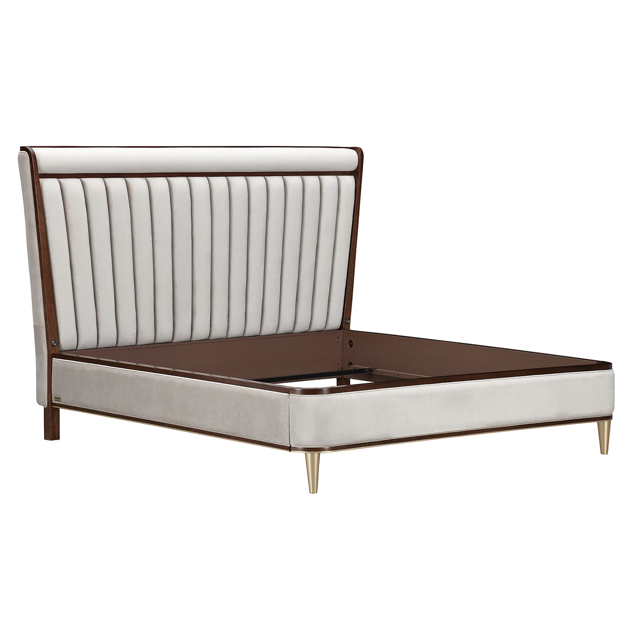 Houston Eastern King Channel Tufted Panel Bed - Walnut