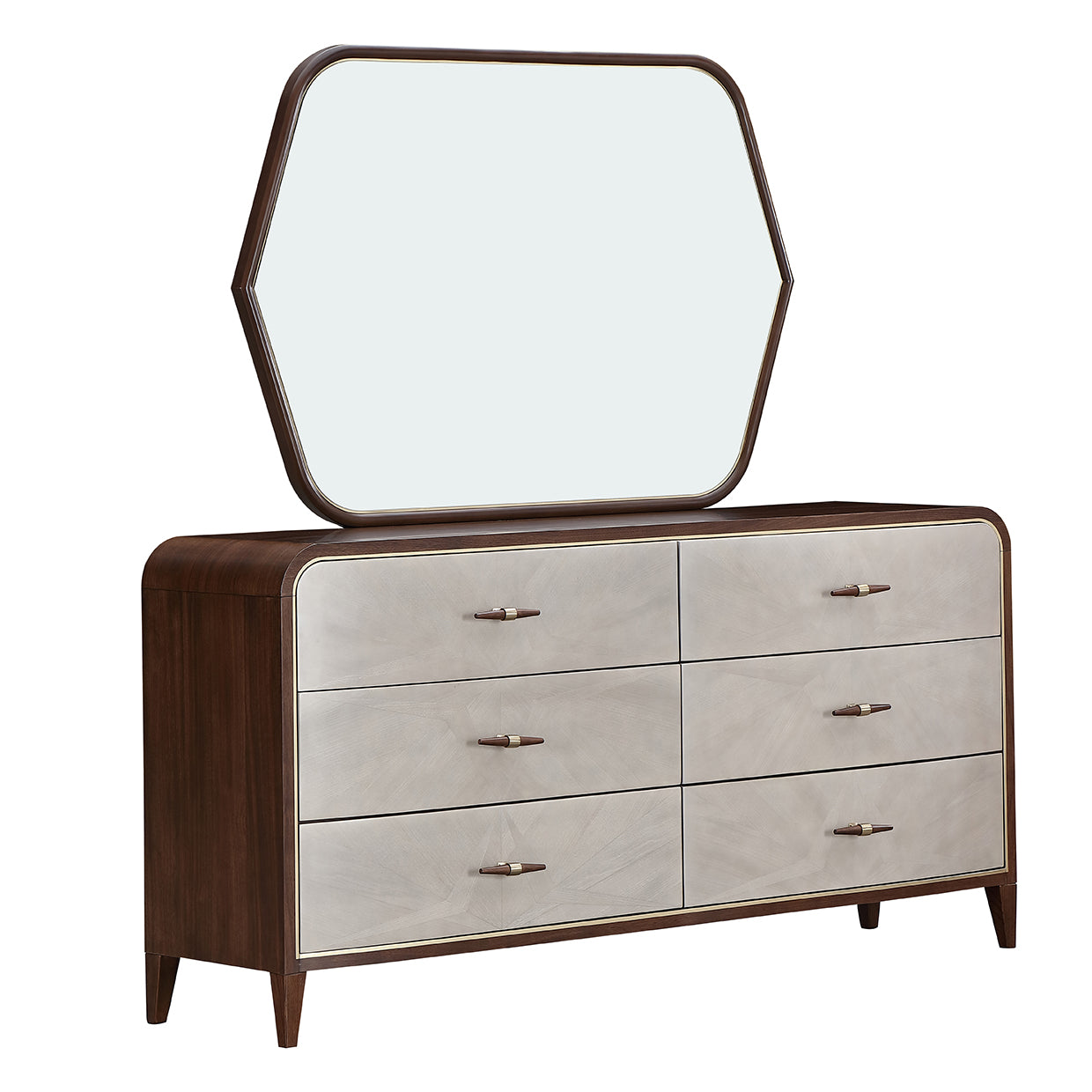Houston Dresser with Mirror - Walnut