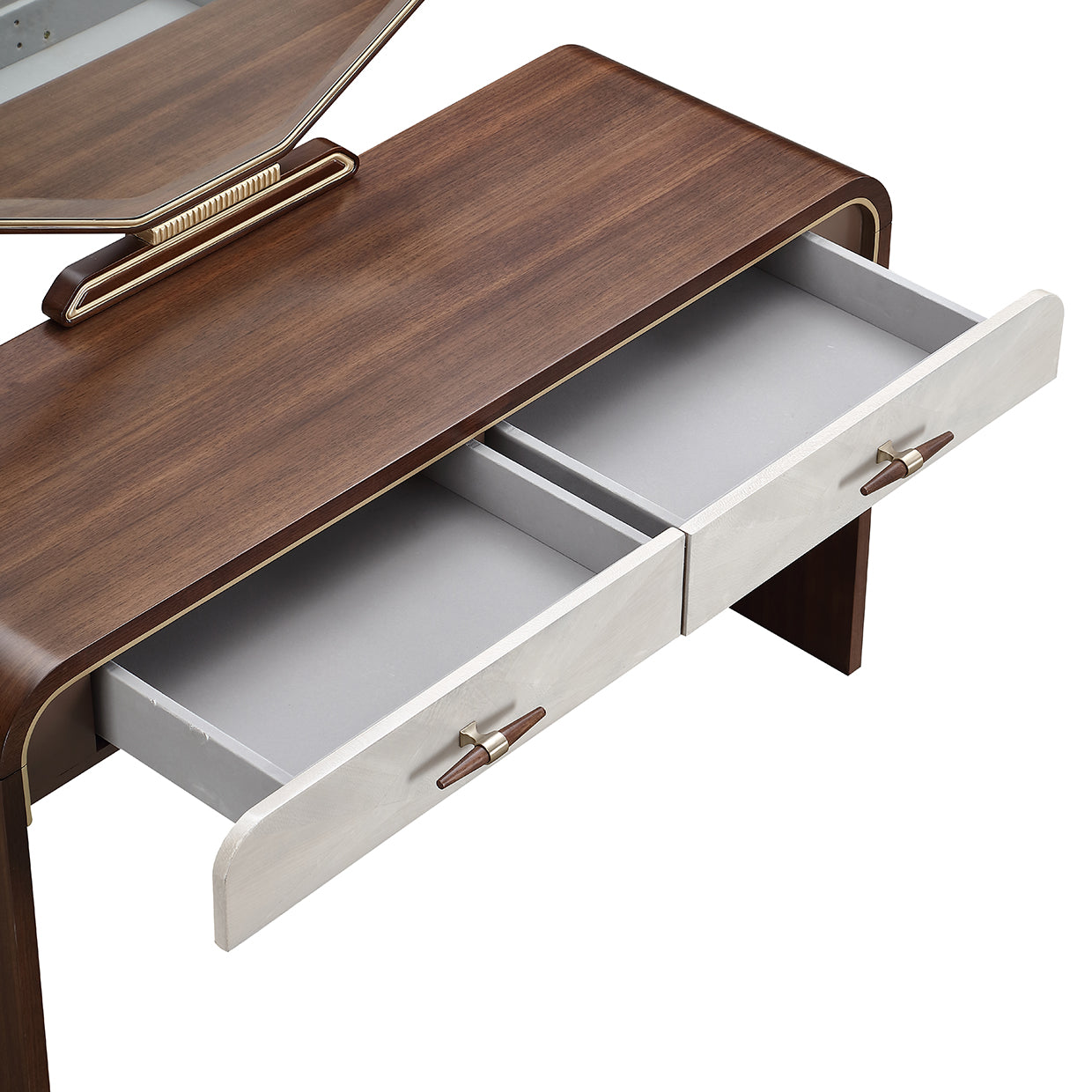 Houston Vanity Table with Mirror - Walnut