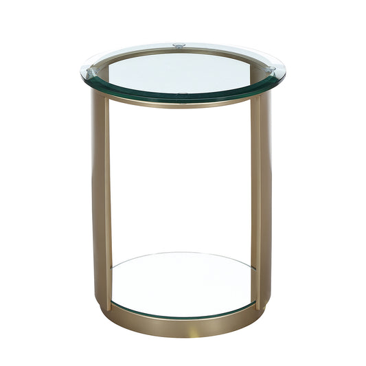 Houston Round Chairside Table - Brushed Gold