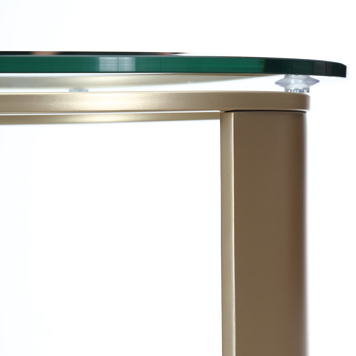 Houston Round Chairside Table - Brushed Gold