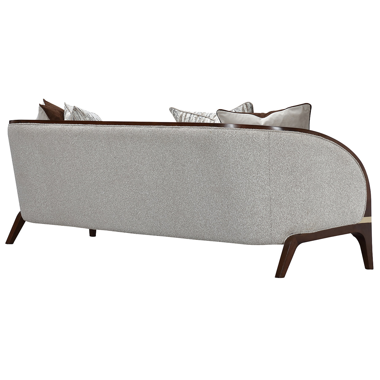 Houston Bouclé Sofa - Pebble/Walnut