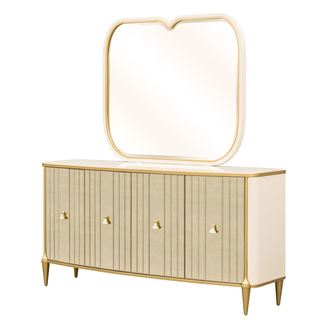 Scotts Square Sideboard with Wall Mirror - Light Champagne
