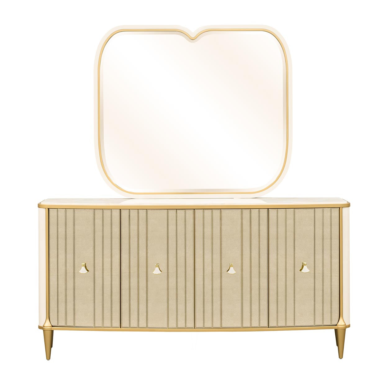 Scotts Square Sideboard with Wall Mirror - Light Champagne