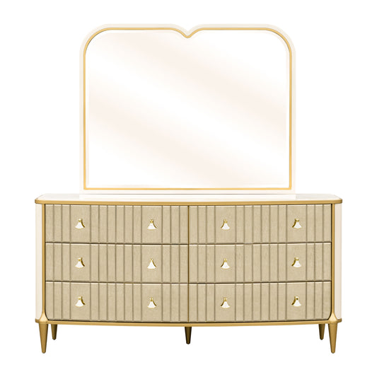 Scotts Square Dresser with Mirror - Light Champagne