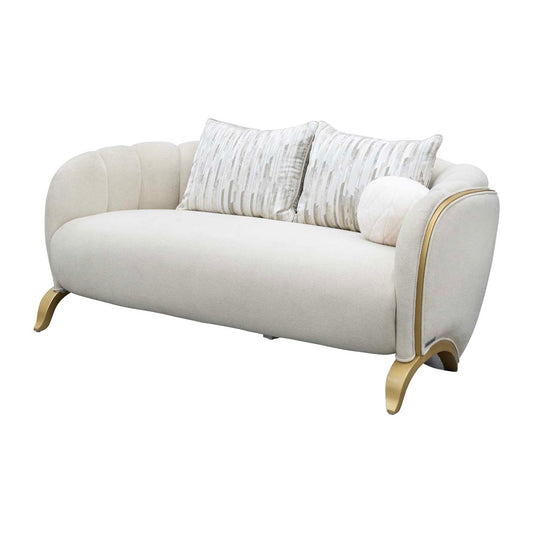 Scotts Square Loveseat - Cornsilk/Light Champagne