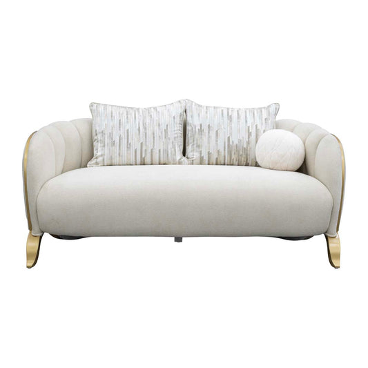 Scotts Square Loveseat - Cornsilk/Light Champagne