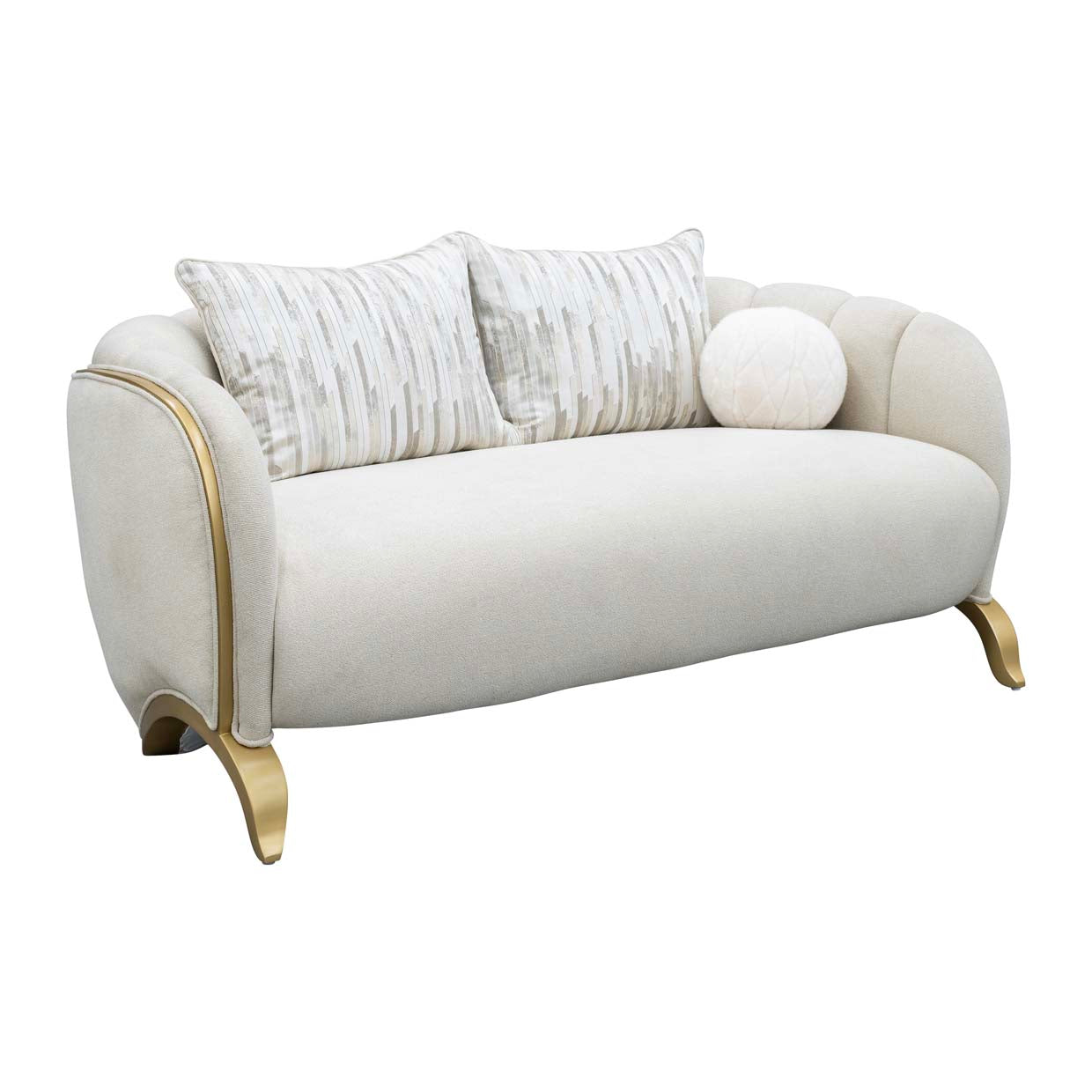 Scotts Square Loveseat - Cornsilk/Light Champagne