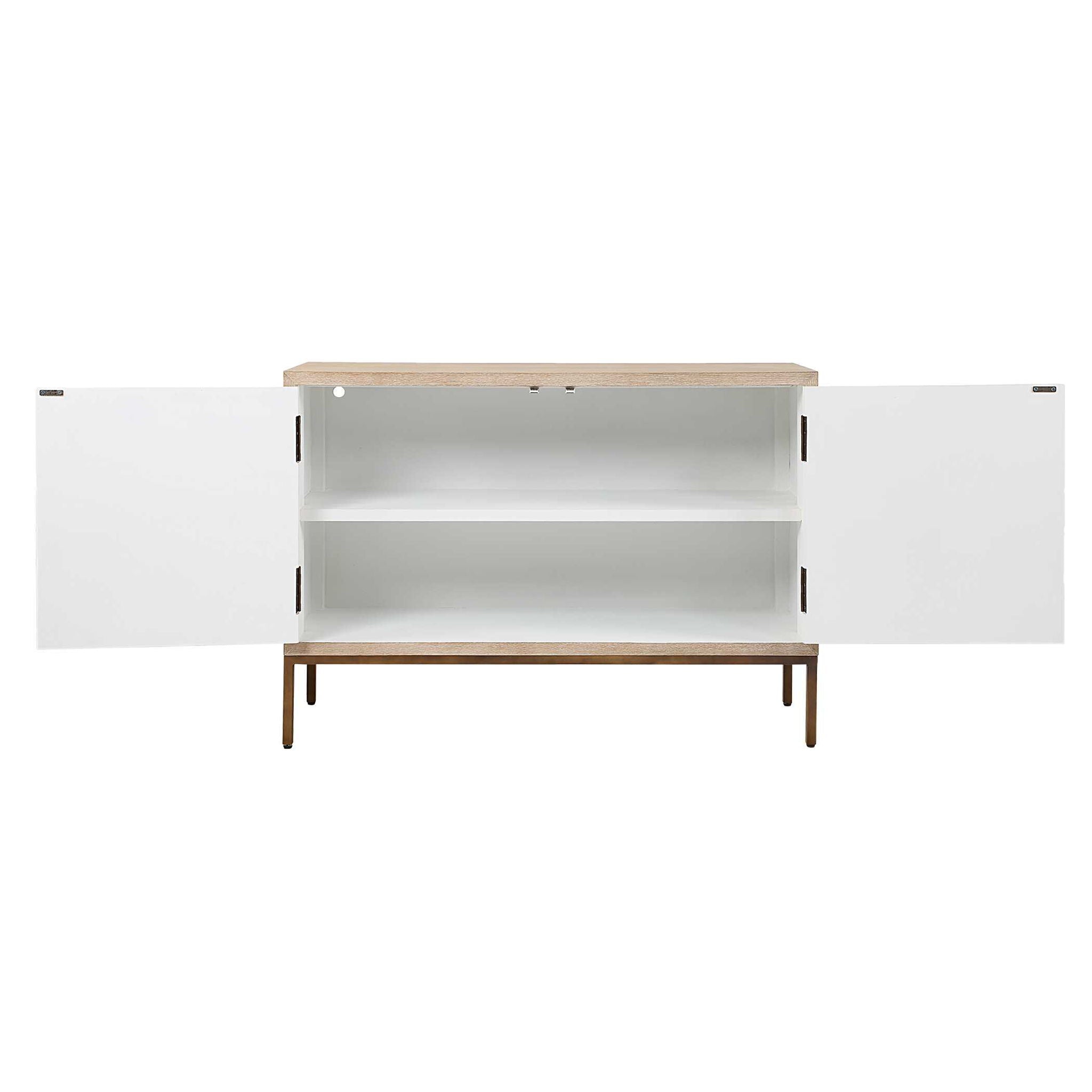 Weimar - 2 Door Cabinet - White / Woodtone