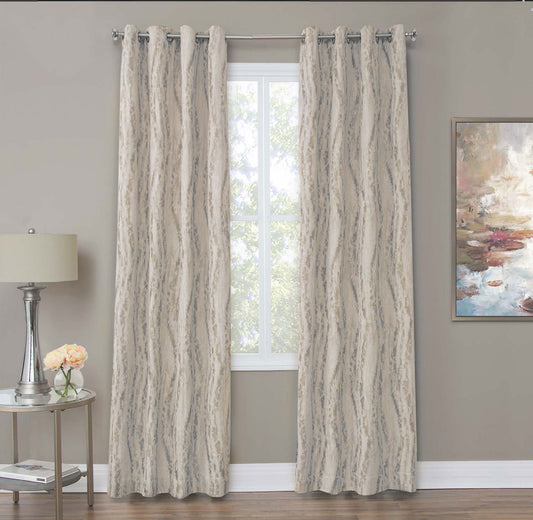 Dali Window Treatment /gold,silver,linen