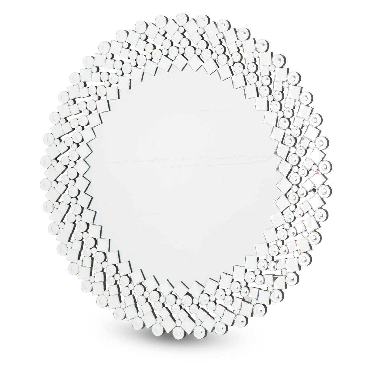 Montreal Round Facet Silver Mirror