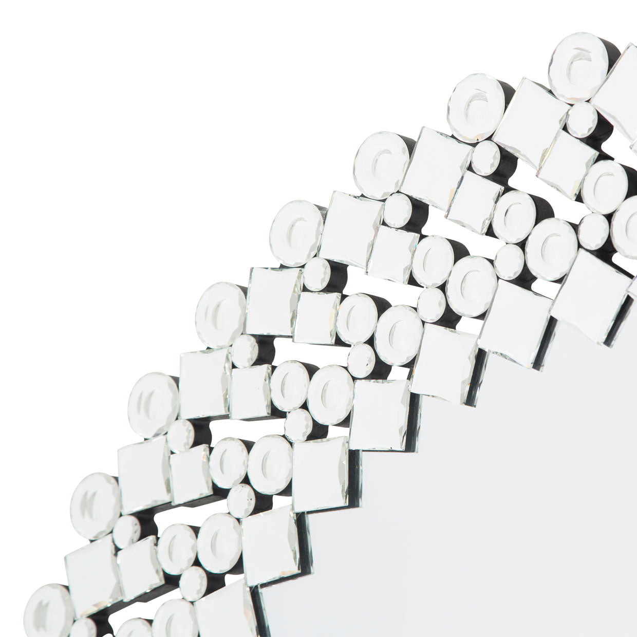 Montreal Round Facet Silver Mirror