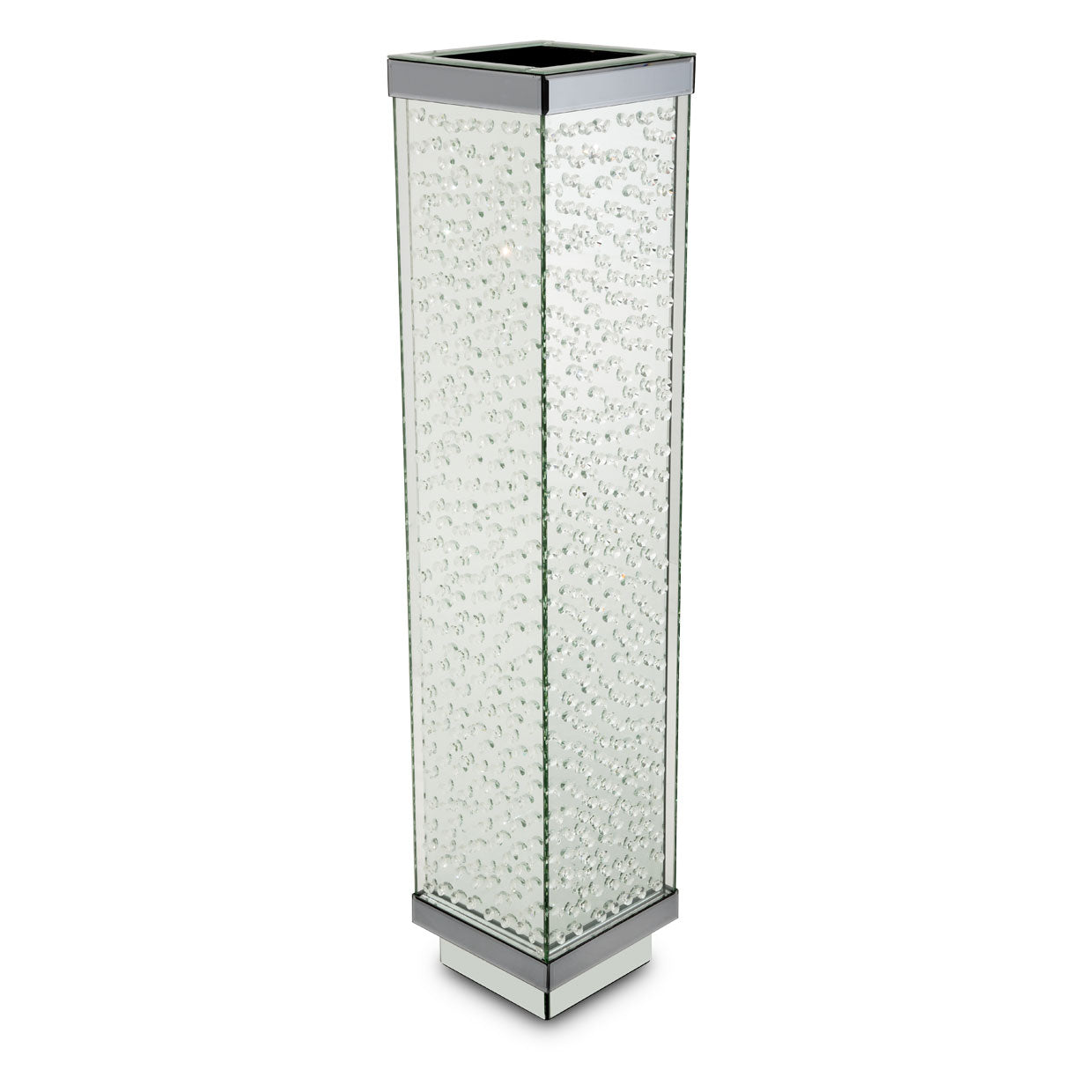 Montreal Tall Mirrored Vase with Crystal Accents