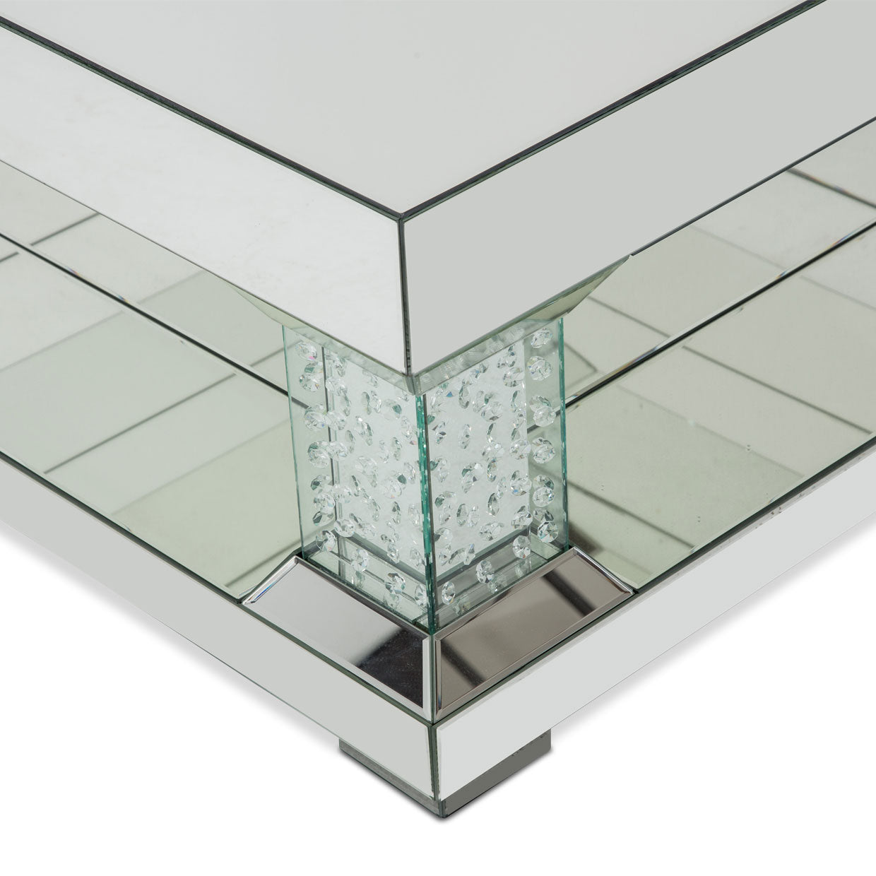 Montreal Mirrored Cocktail Table with Crystal Accents