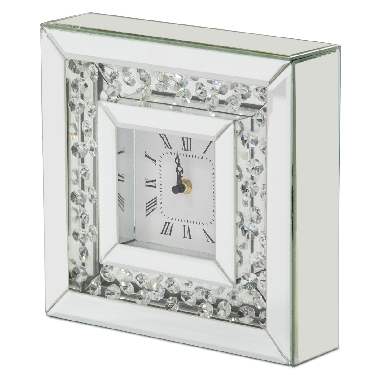 Montreal Mirrored Tabletop Clock, Set of 2