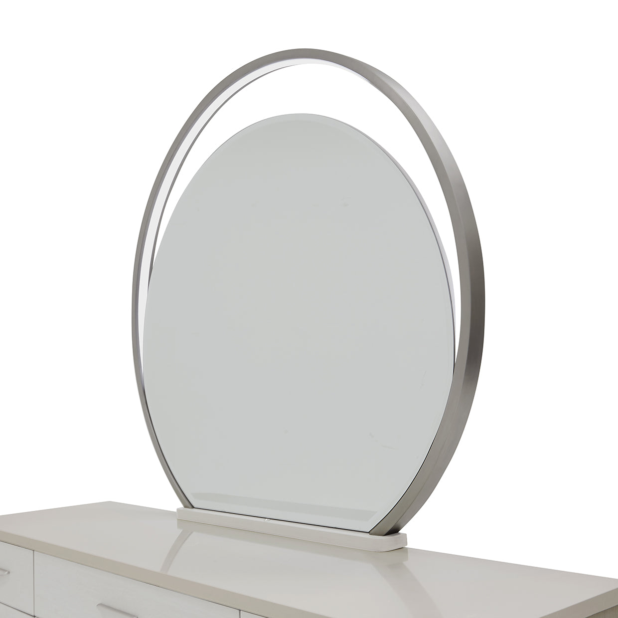 Eclipse Mirror with LED Lights - Moonlight Gray