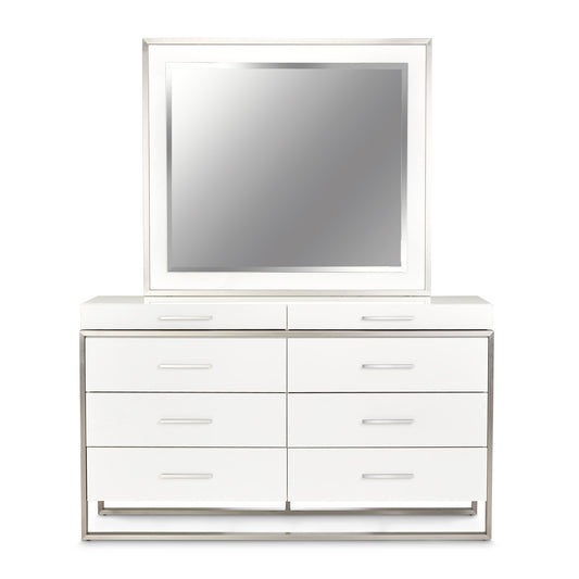 Marquee Dresser with Mirror - Cloud White