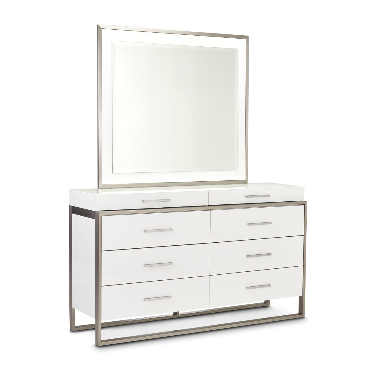 Marquee Dresser with Mirror - Cloud White