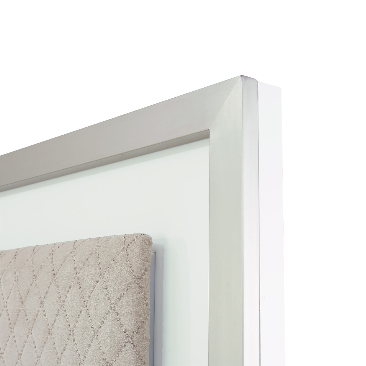 Marquee Queen Panel Bed with LED Lighting - Cloud White