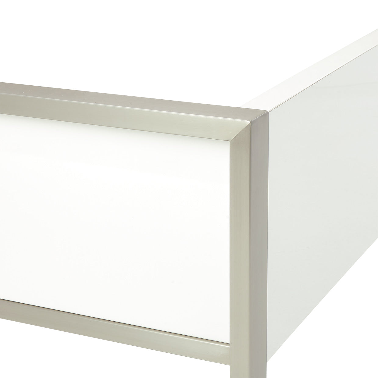 Marquee Queen Panel Bed with LED Lighting - Cloud White