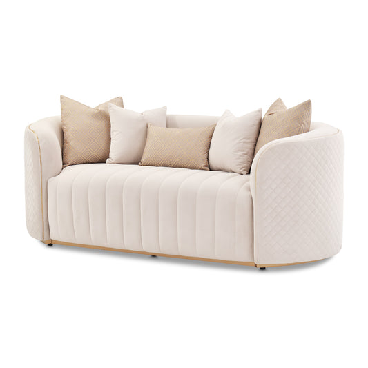 Ariana Loveseat - Beige/Gold