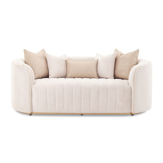 Ariana Loveseat - Beige/Gold