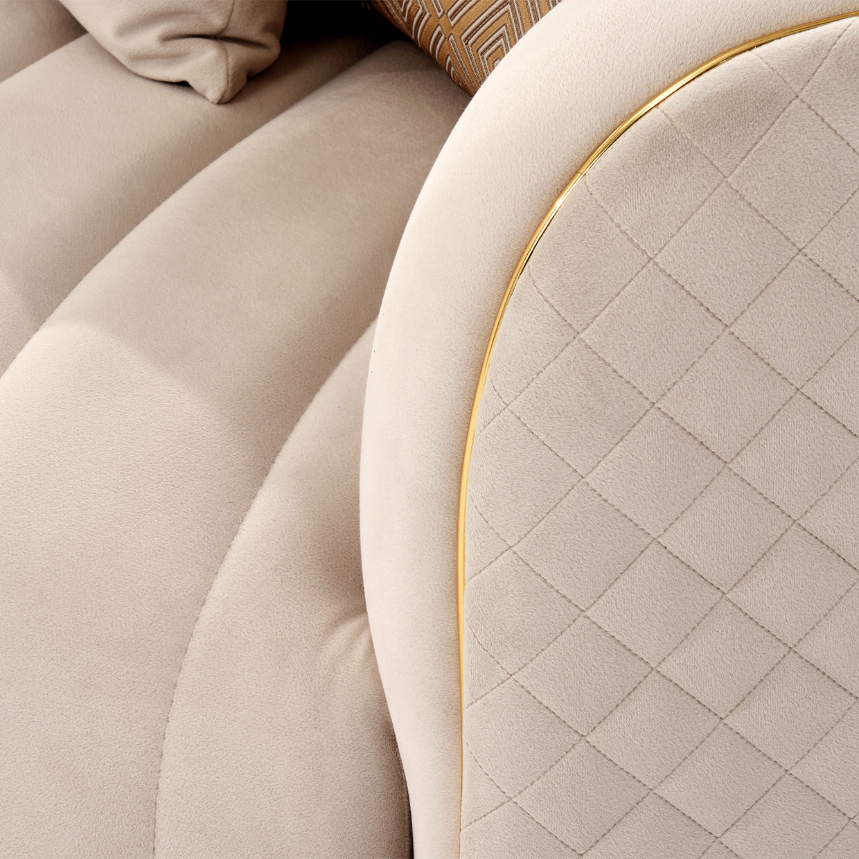 Ariana Loveseat - Beige/Gold