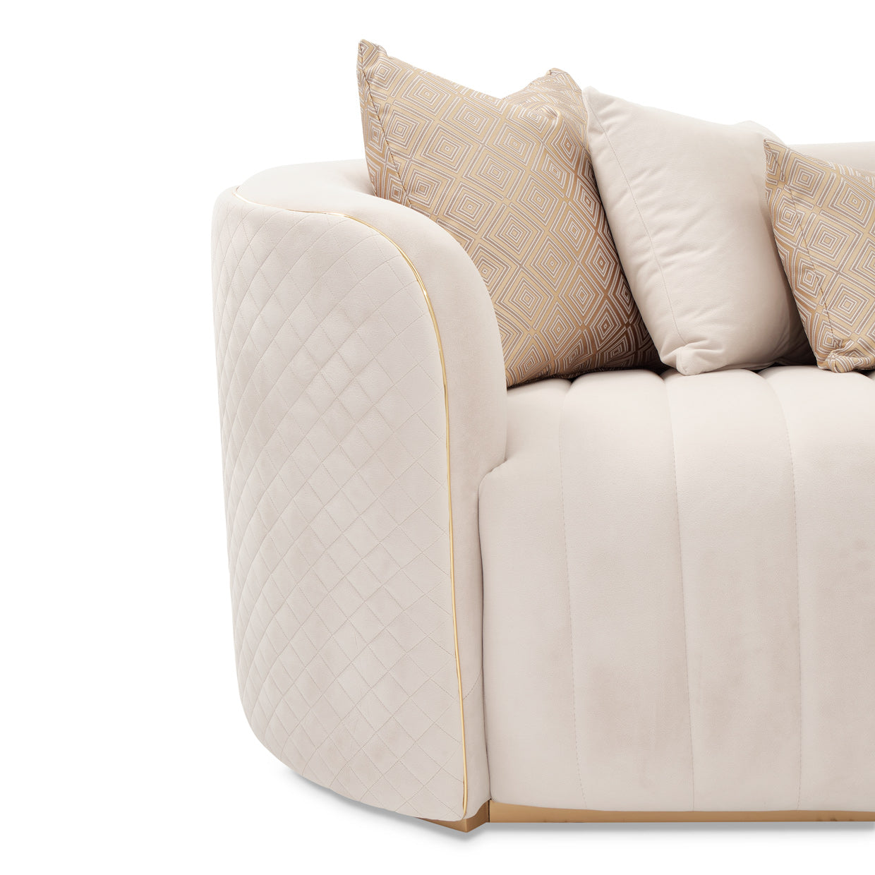 Ariana Loveseat - Beige/Gold