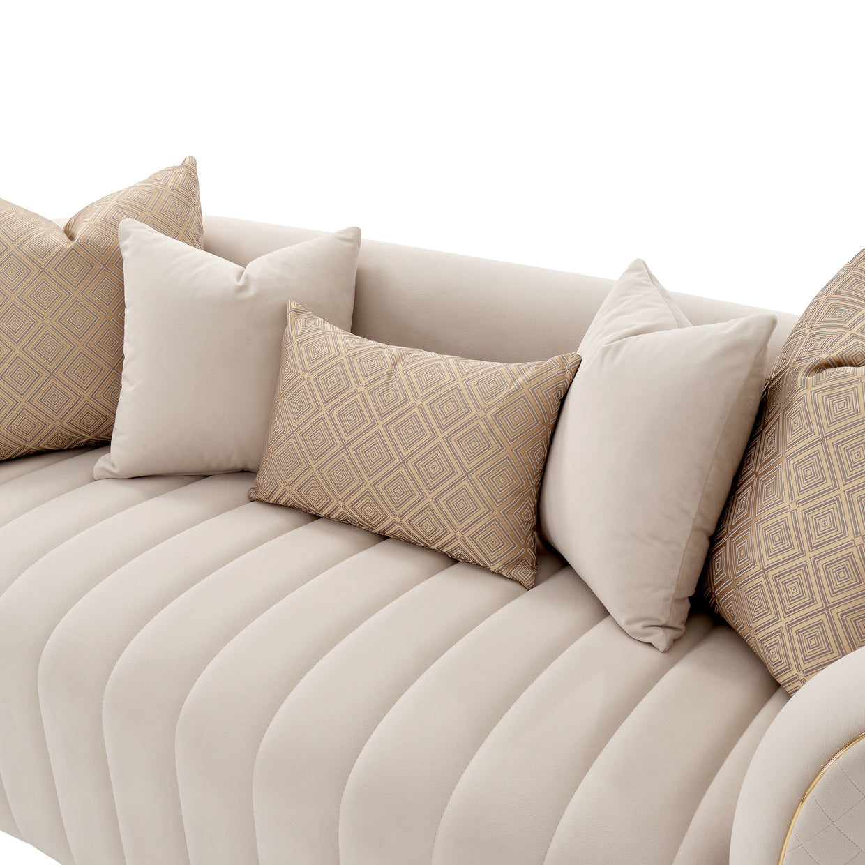 Ariana Loveseat - Beige/Gold