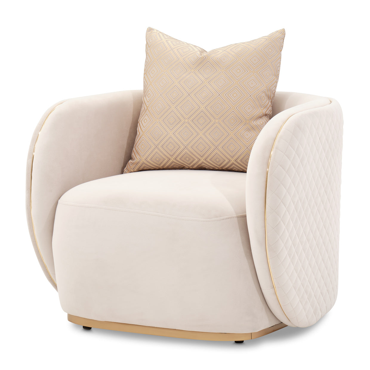 Ariana Accent Chair - Beige/Gold