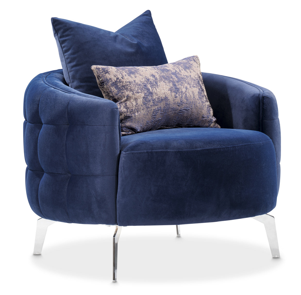 Celine Accent Chair - Indigo/Silver