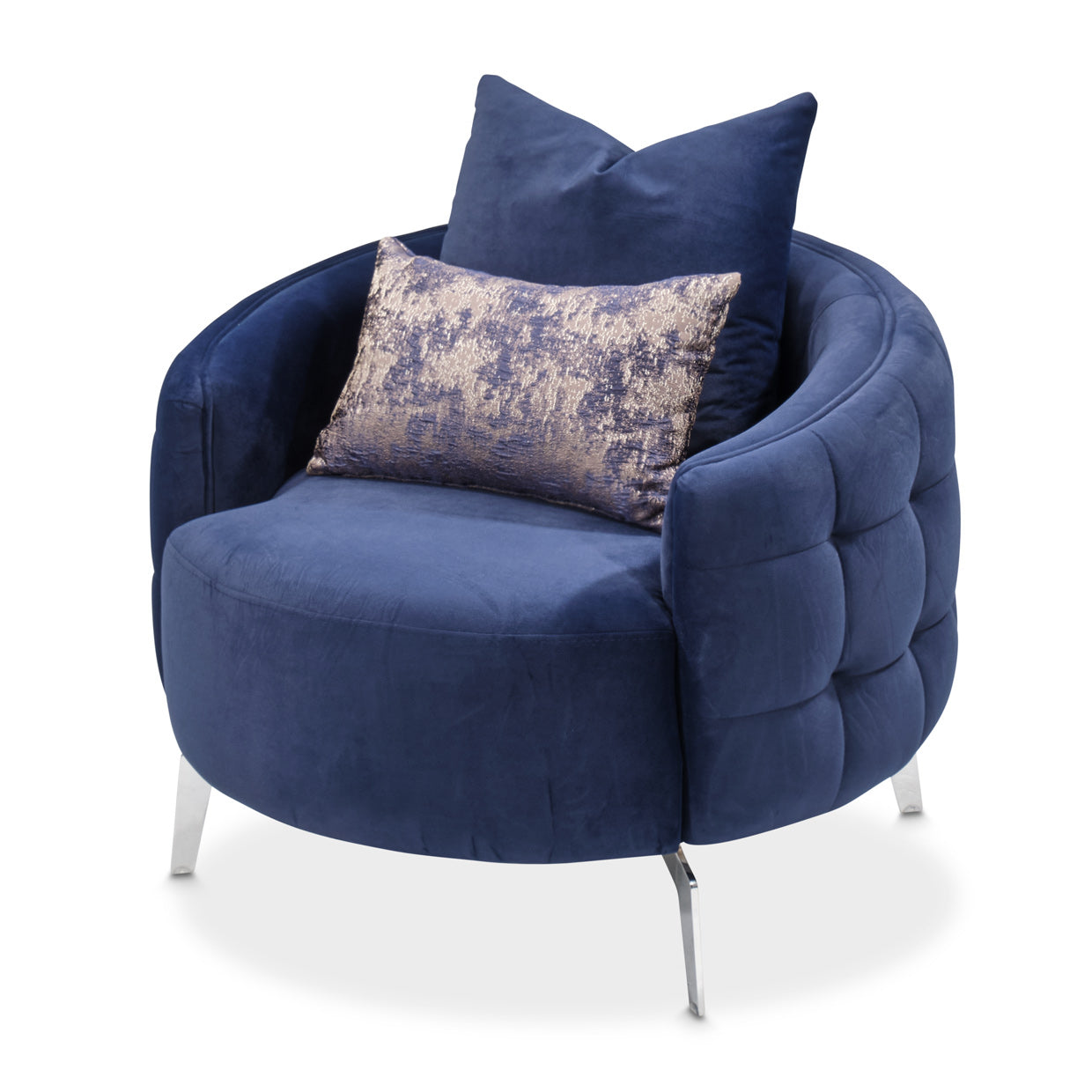 Celine Accent Chair - Indigo/Silver