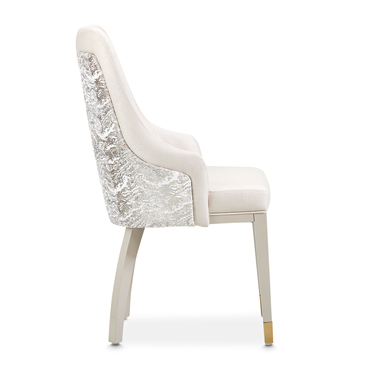 Carmela Dining Arm Chair - Almond/Shimmer Ivory