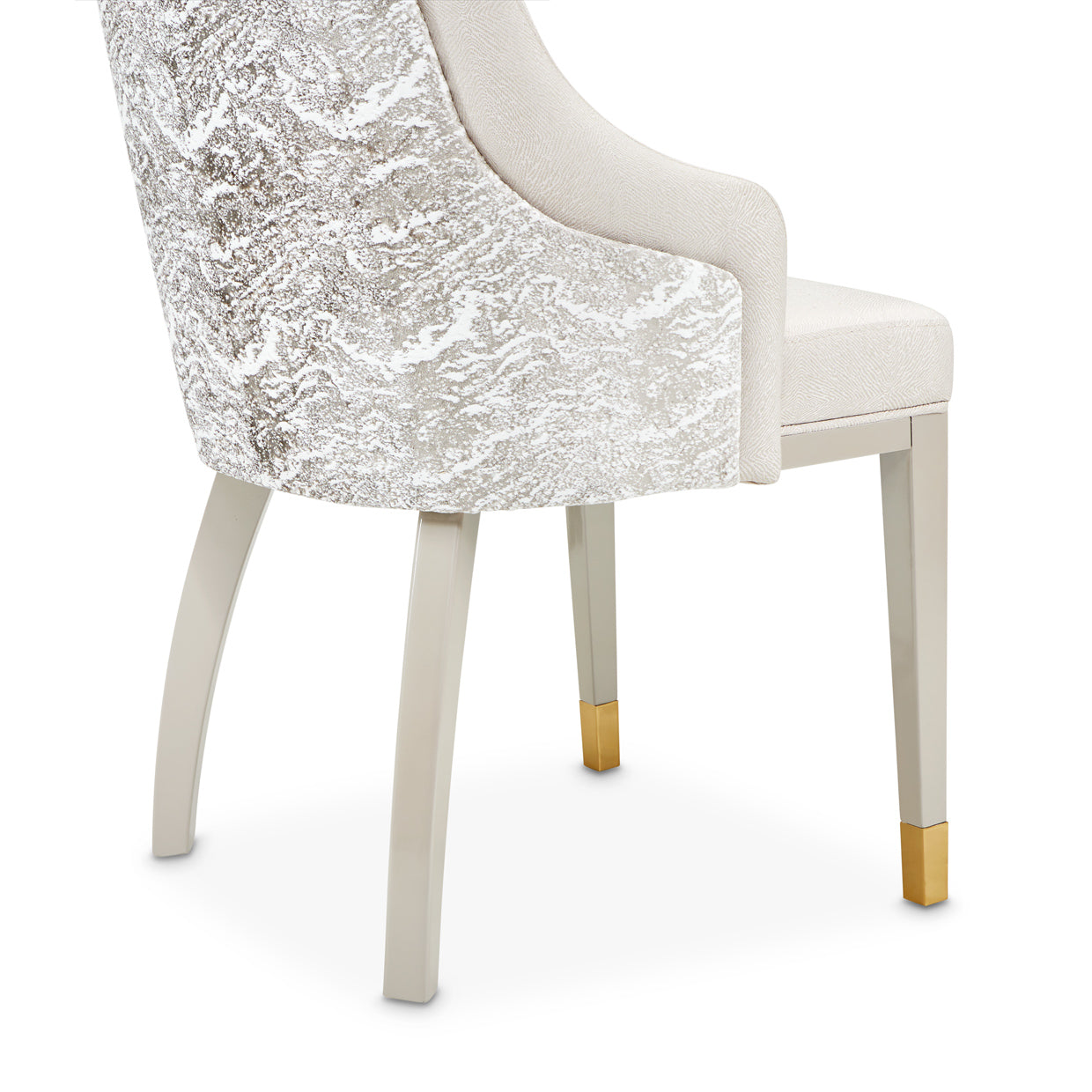Carmela Dining Arm Chair - Almond/Shimmer Ivory