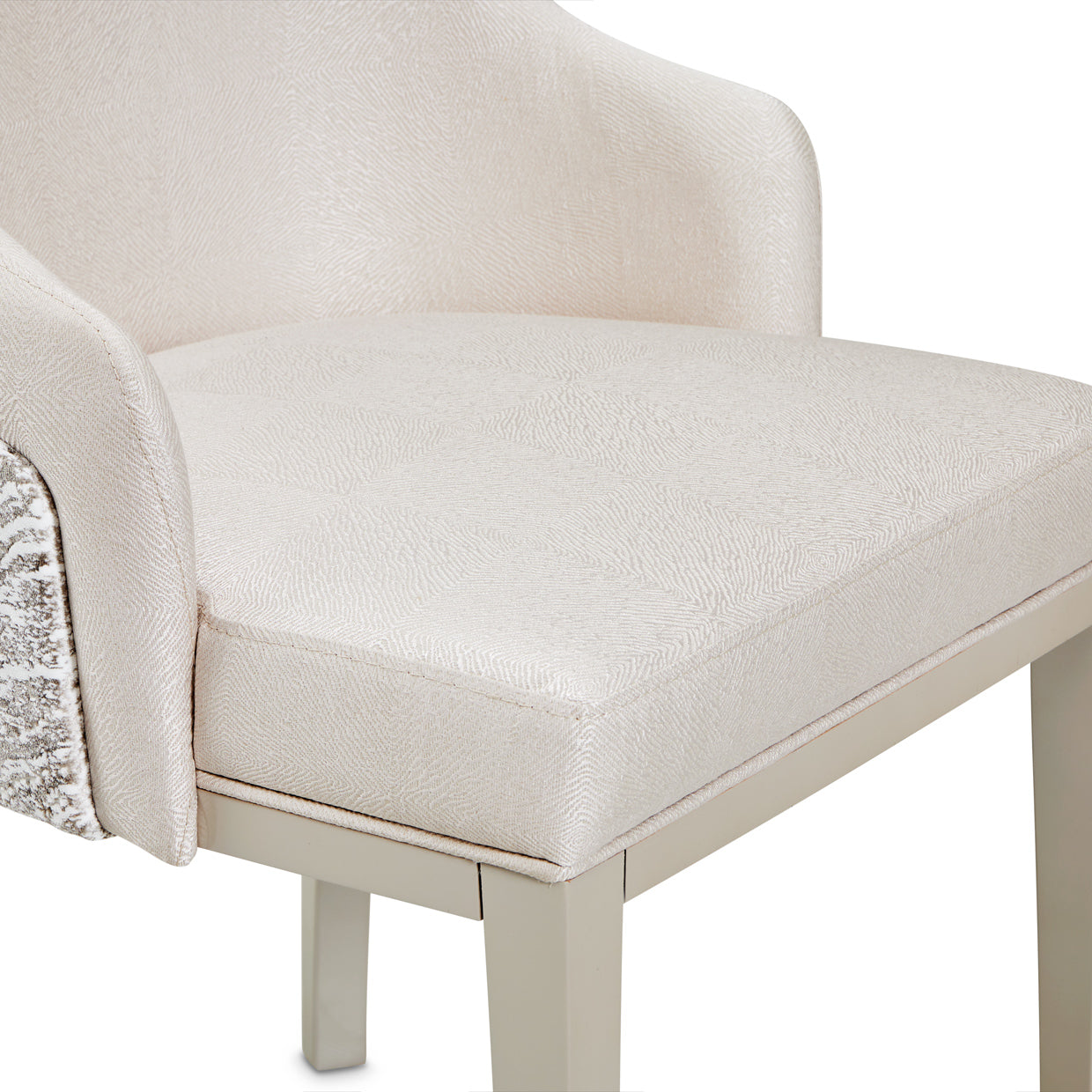 Carmela Dining Arm Chair - Almond/Shimmer Ivory