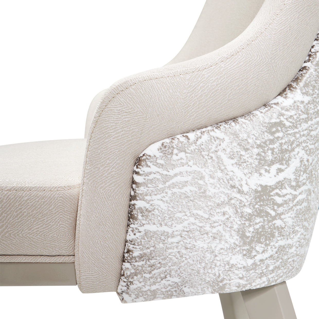 Carmela Dining Arm Chair - Almond/Shimmer Ivory