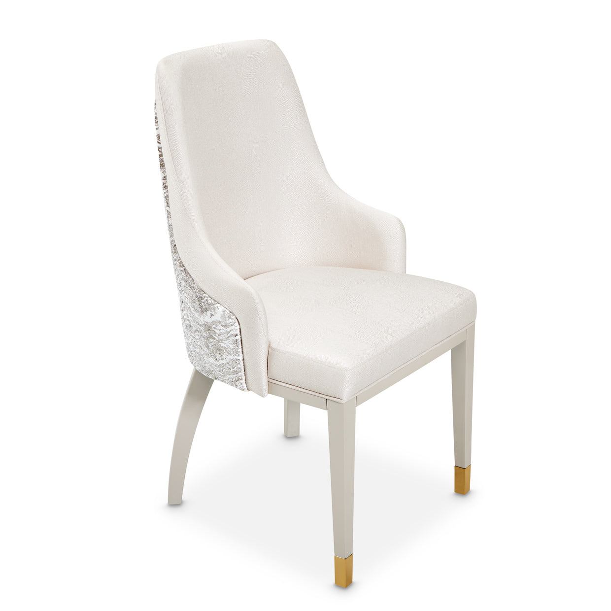 Carmela Dining Arm Chair - Almond/Shimmer Ivory