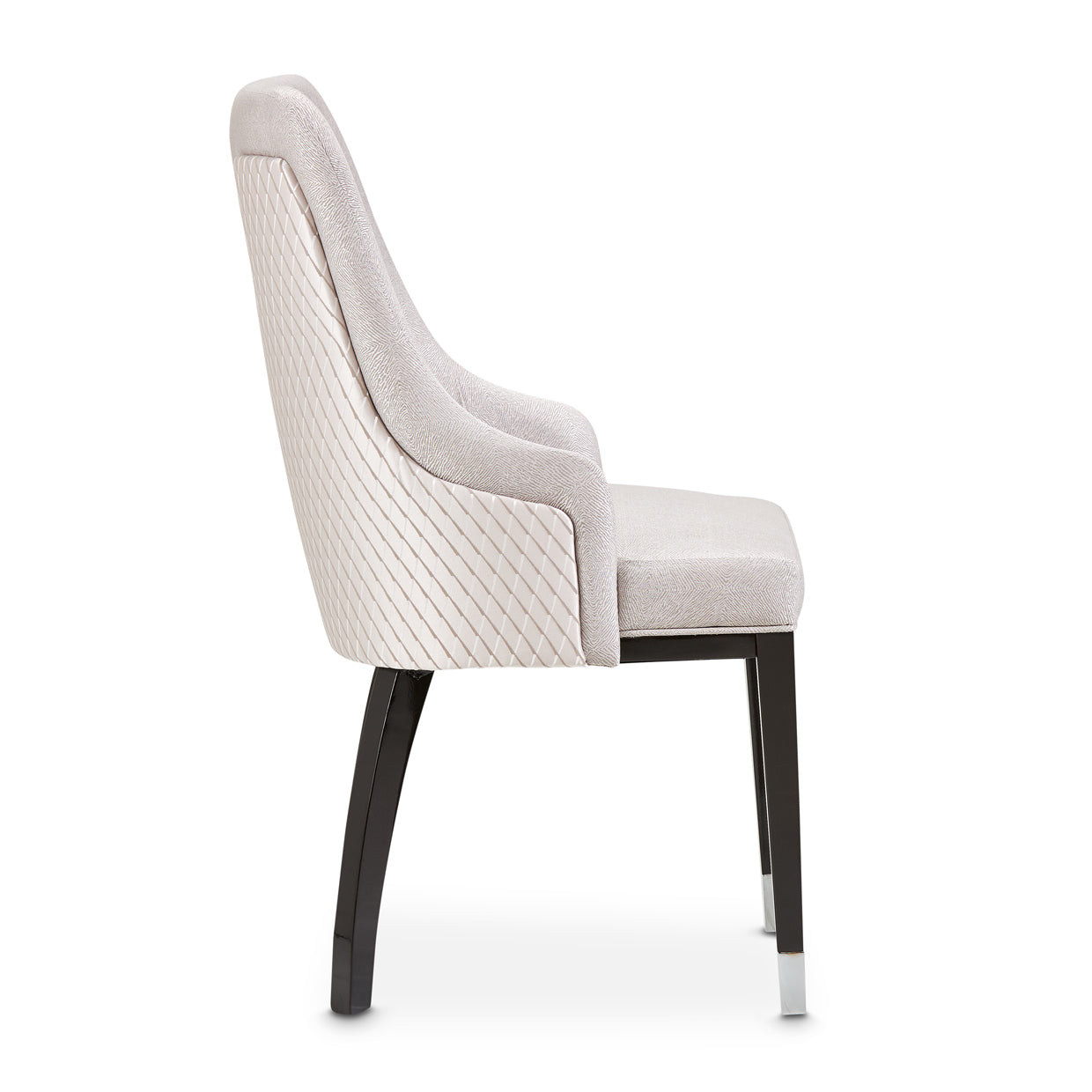 Carmela Dining Arm Chair - Zinc/Glossy Charcoal