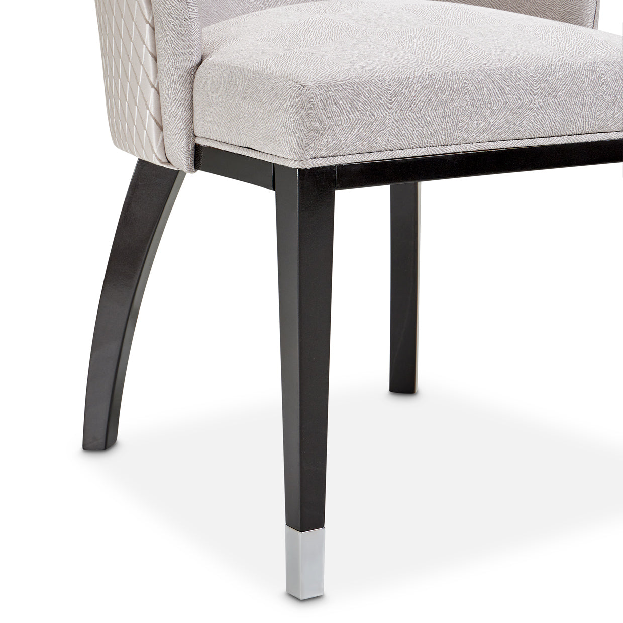 Carmela Dining Arm Chair - Zinc/Glossy Charcoal