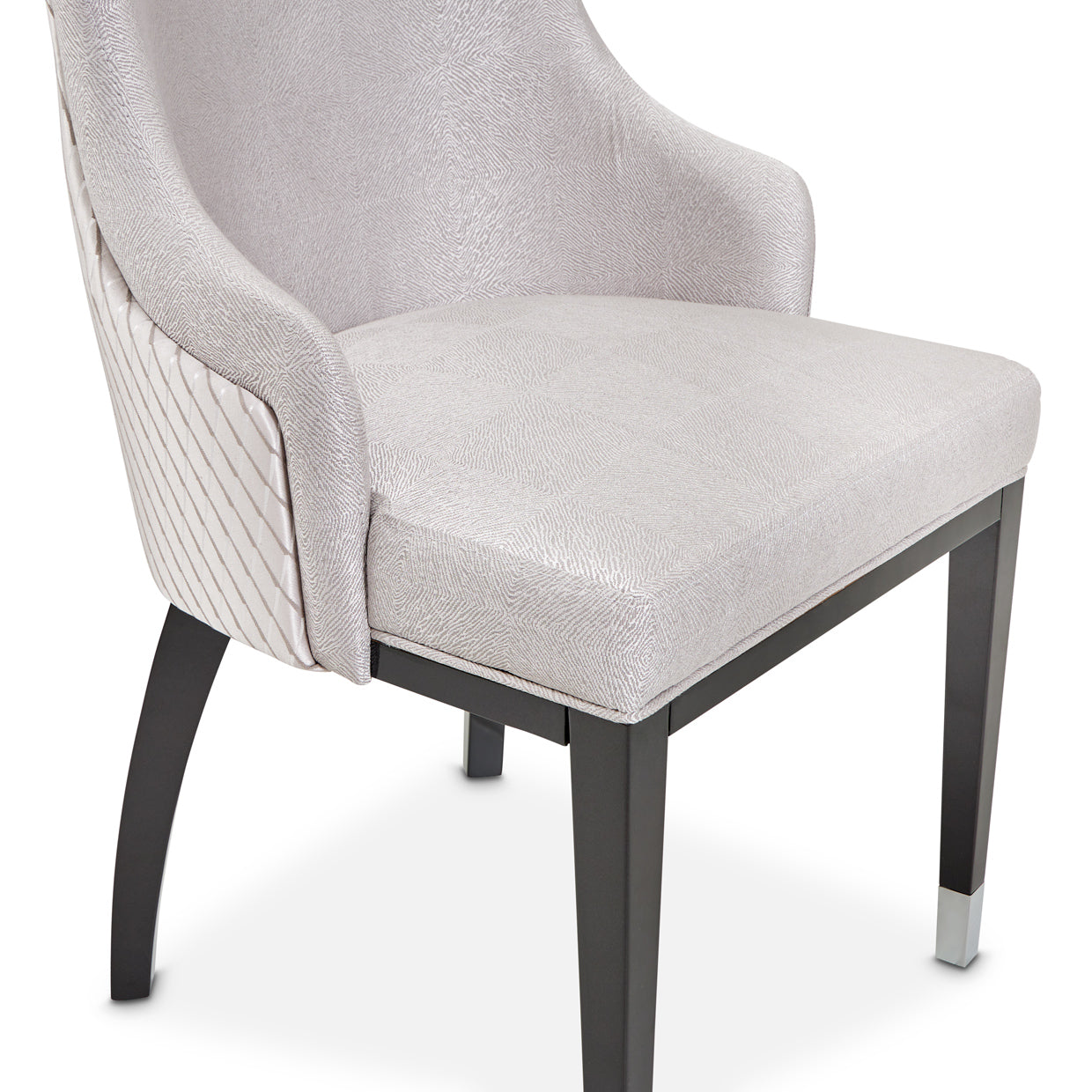 Carmela Dining Arm Chair - Zinc/Glossy Charcoal