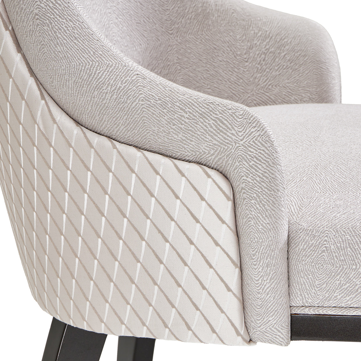 Carmela Dining Arm Chair - Zinc/Glossy Charcoal