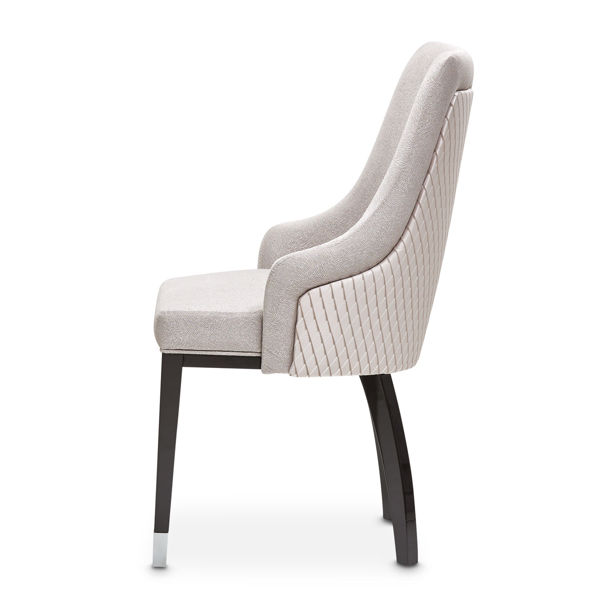 Carmela Dining Arm Chair - Zinc/Glossy Charcoal